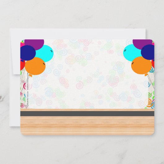 Boys Bowling Party Kaart (Achterkant)