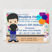 Boys Bowling Party Kaart (Voorkant)