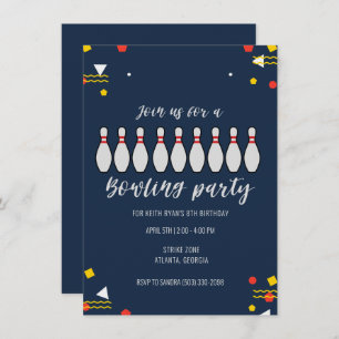 Boys Bowling Thema Kind Verjaardagsfeestuitnodigin Kaart