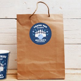 Boy's Bowling verjaardagsfeestje bedankt Ronde Sticker