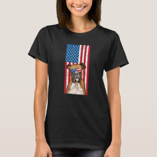 Boys Boxer Dog for Men Kinder American Flag Boxer T-shirt