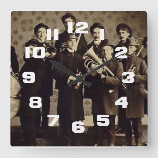  Boys Brass Band Warschau Indiana Vierkante Klok (Voorkant)