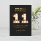 Boys BrightStor 11e verjaardagsuitnodiging Kaart (Staand voorkant)