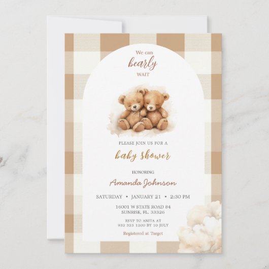 Boys Brown Beer Baby shower Kaart (Voorkant)