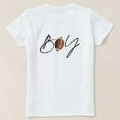 Boys Brown Football Baby shower T-shirt (Design achterkant)