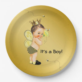 Boys Bumble Bee Baby shower Papieren Bordje