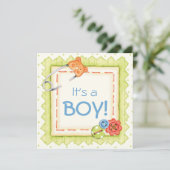 Boys, Buttonnen en Beren Baby shower Kaart (Staand voorkant)