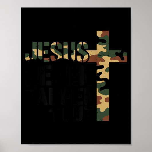 Boys Camo Christian Wrestling Jesus Never Tapped O Poster (Voorkant)