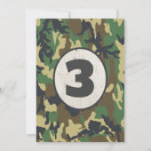 Boys Camo Deer 3rd Birthday Invitation Kaart (Achterkant)