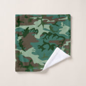 Boys camouflage Personeelsdoekset Bad Handdoek (Wasdoekje)