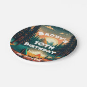 Boys Camping Adventure Birthday Papieren Bordje (Gekanteld)