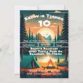 Boys Camping Adventure Birthday Uitnodiging (Voorkant)