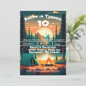 Boys Camping Adventure Birthday Uitnodiging (Staand voorkant)