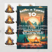 Boys Camping Adventure Birthday Uitnodiging (Voorkant / Achterkant)