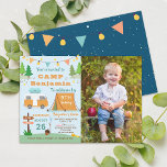 Boys Camping Birthday Camp Out Party Photo Kaart<br><div class="desc">Boys Camping Birthday Camp Out Party Photo Invitation</div>