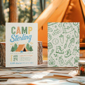 Boy's Camping Birthday Invitation Kaart