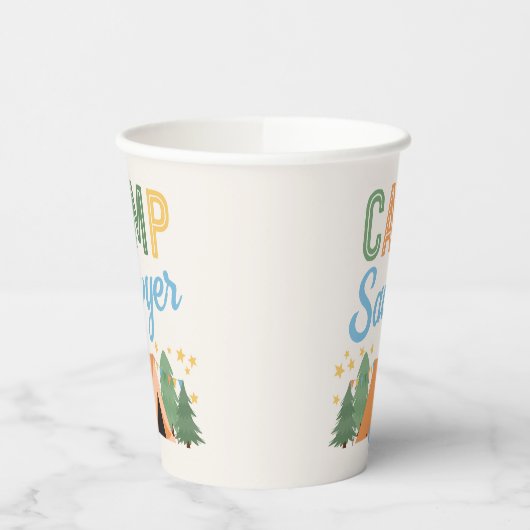 Boy's Camping Party Paper Cups Papieren Bekers (Links)