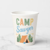 Boy's Camping Party Paper Cups Papieren Bekers (Voorkant)