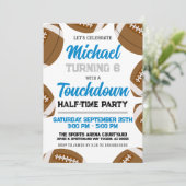 Boys Carolina Blue Football Verjaardagsfeest Kaart (Staand voorkant)