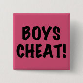 Boys Cheat Vierkante Button 5,1 Cm (Voorkant)