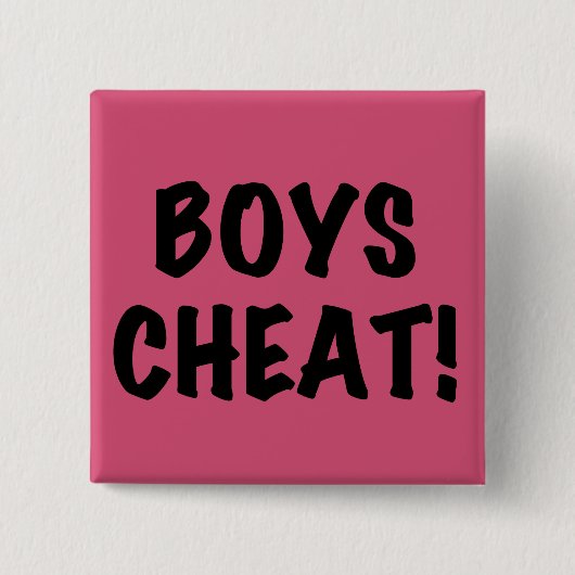 Boys Cheat Vierkante Button 5,1 Cm (Voorkant)