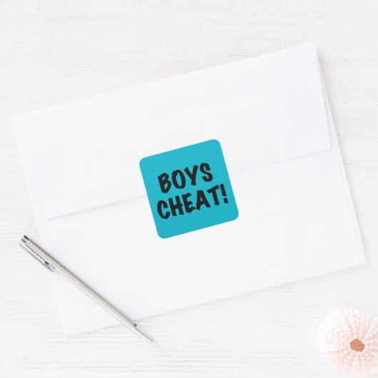 Boys Cheat Vierkante Sticker (Envelop)