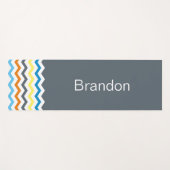 Boys Chevron Gray Blue Oranje Pattern Personalized Yogamat (Voorkant (horizontaal))