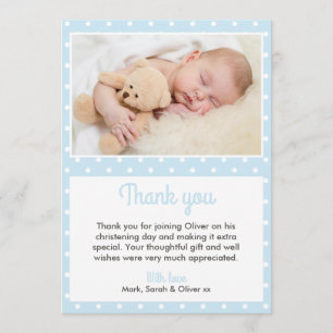 Boys Christening/Baptisme Hartelijk dank Bedankkaart