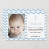 Boys Christening/Baptisme Hartelijk dank Bedankkaart (Voorkant / Achterkant)