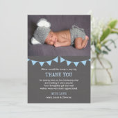 Boys Christening/Baptisme Hartelijk dank Bedankkaart (Staand voorkant)