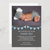 Boys Christening/Baptisme Hartelijk dank Bedankkaart (Voorkant / Achterkant)