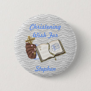 Boys Christenings Book Ronde Button 5,7 Cm