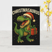 Boys Christmasaurus Christmas Dinosaur Dino Family Kaart (Gele Bloem)