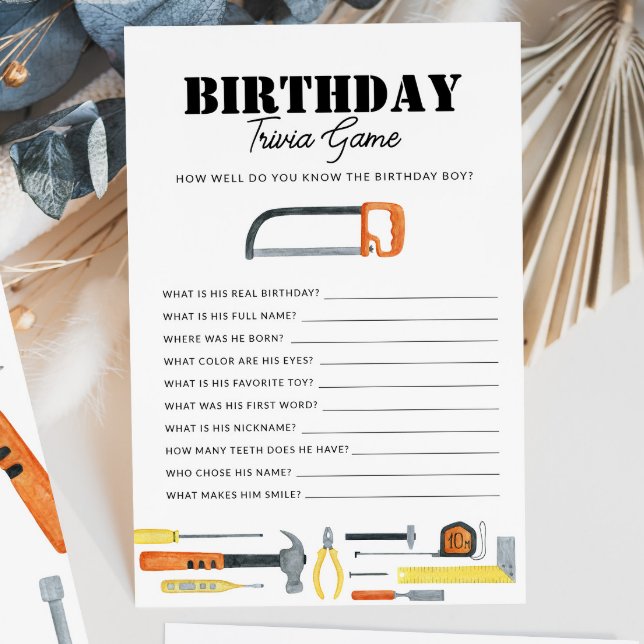 Boy's Constructie Thema Verjaardag Trivia (Creator heeft geüpload)