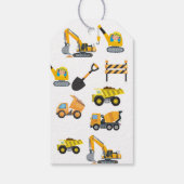 Boys Construction Birthday Party Theme Cadeaulabel (Achterkant)