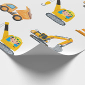 Boys Construction Birthday Party Theme Cadeaupapier (Hoek)