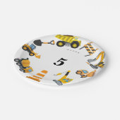 Boys Construction Birthday Party Theme Papieren Bordje (Gekanteld)