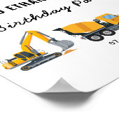 Boys Construction Birthday Party Theme Poster (Hoek)