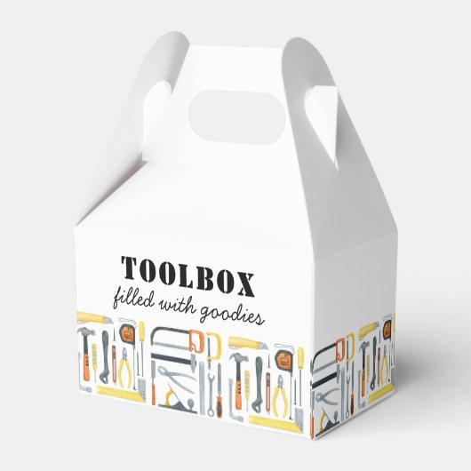 Boy's Construction Builder Toolbox Verjaardag Bedankdoosjes (Achterkant)