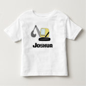 Boys Construction Digger Excavator Doodle en Name Kinder Shirts (Voorkant)