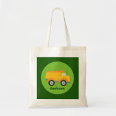 Boys Construction Dump Truck Green Kinder Monogram Tote Bag (Voorkant)