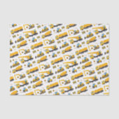 Boys Construction Dump Trucks Party Supply Tissuepapier (Voorkant)