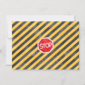 Boys Construction StopThe Traffic Birthday Kaart (Achterkant)