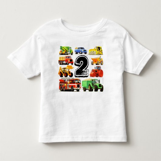 Boy's Construction Truck 2e verjaardag Kinder Shirts (Voorkant)
