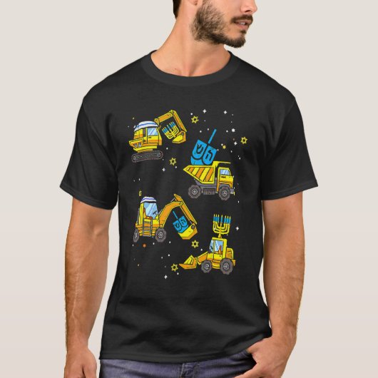 Boys Construction Vehicle Hanukkah Jewish Boys Kid T-shirt (Voorkant)