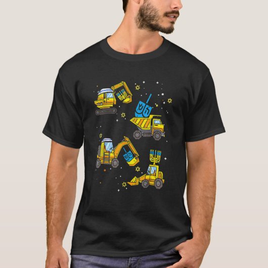 Boys Construction Vehicle Hanukkah Jewish Boys Kid T-shirt (Voorkant)