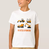 Boys Construction Vehicles Personalized T-shirt (Voorkant)