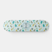 Boys Cool Blue Dinosaur Pattern Kinder Persoonlijk Skateboard (Horizontaal)