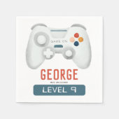 Boys Cool Blue Gaming Kinder 9e Verjaardag Servet (Voorkant)