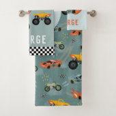 Boys Cool Blue Racing Car Kinder Bad Handdoek (Insitu)